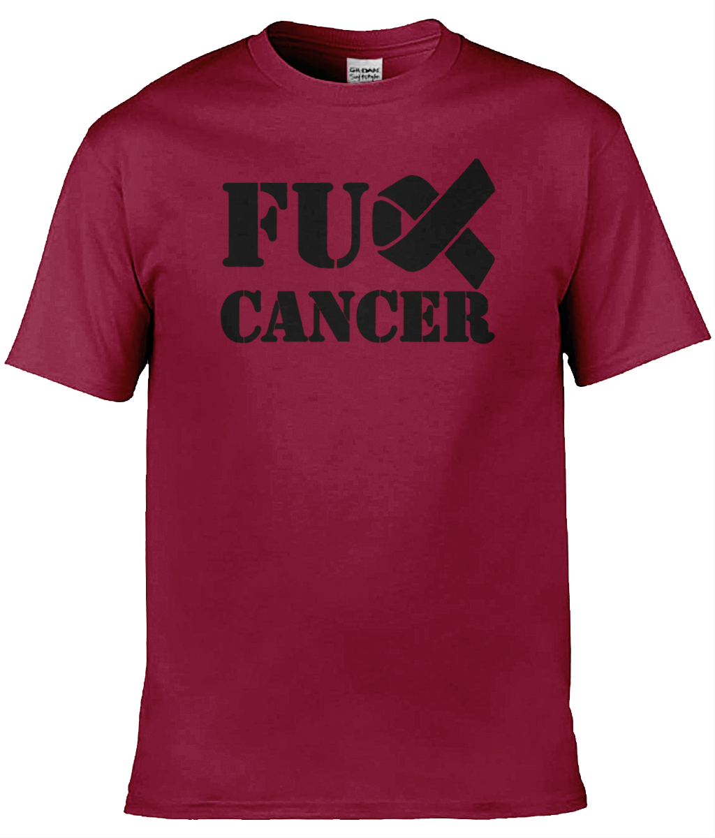 Fuck Cancer Blk Txt T-Shirt - Image 2