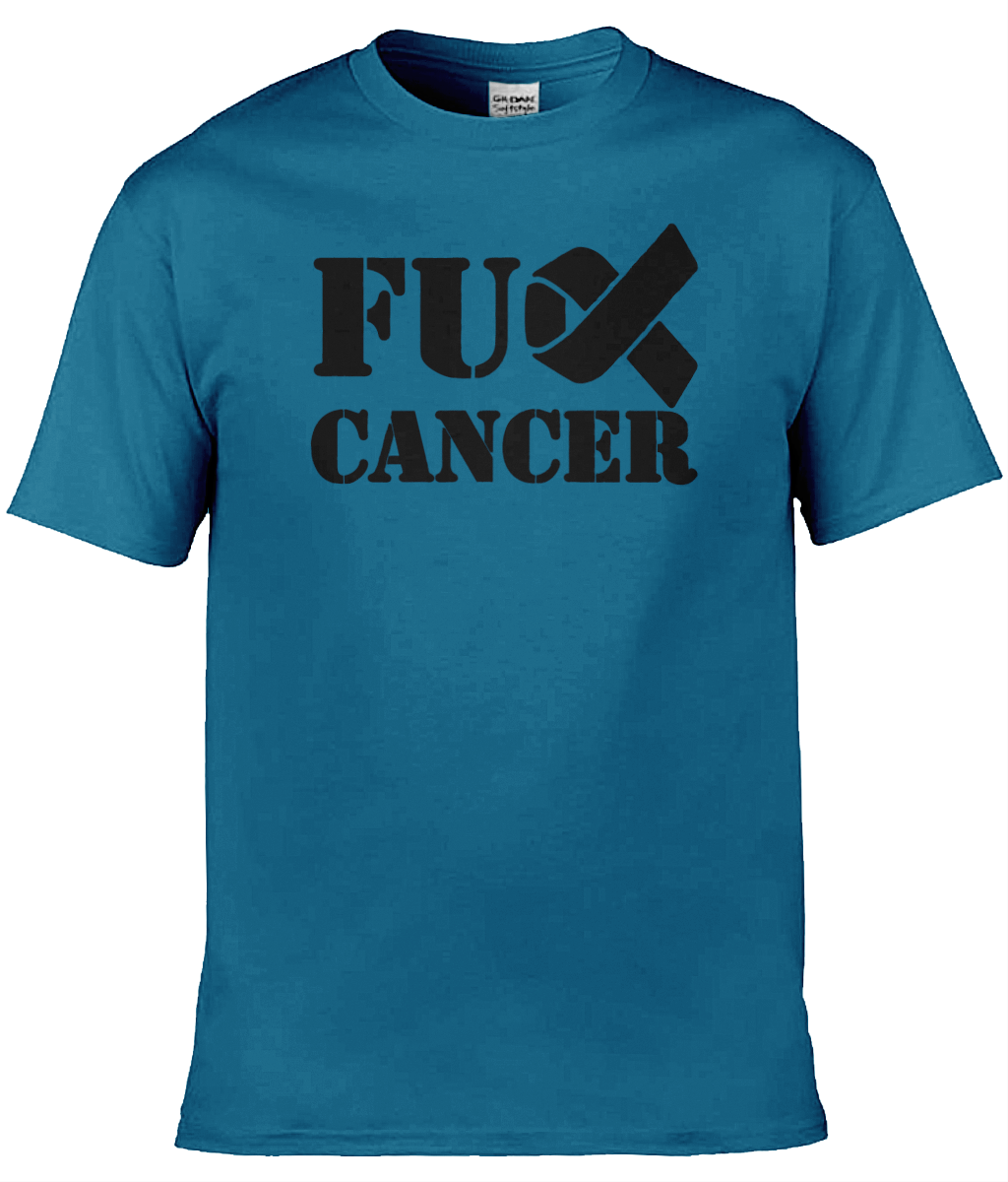 Fuck Cancer Blk Txt T-Shirt - Image 3