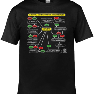 New Rifle Flow Chart T-Shirt White Text