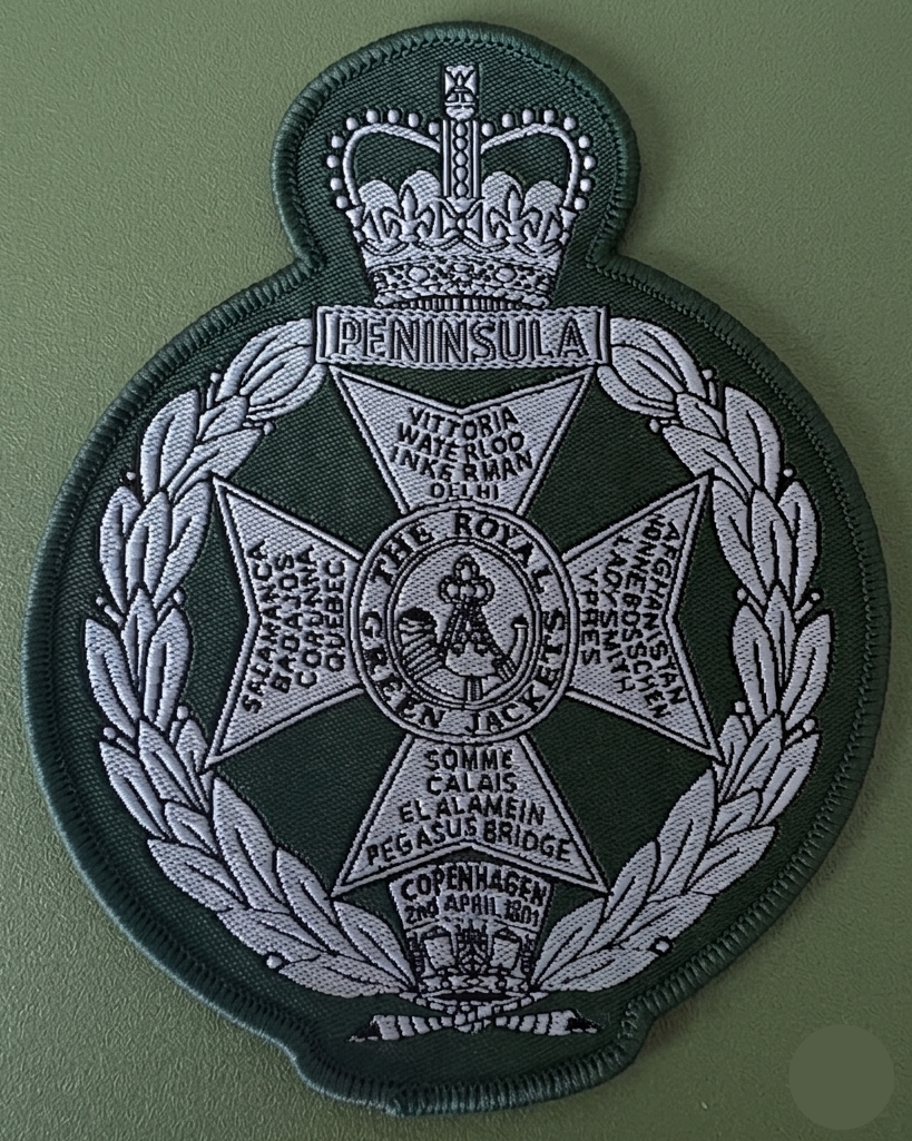 RGJ Cap Badge – 10X12 cm Woven Patch - Image 2